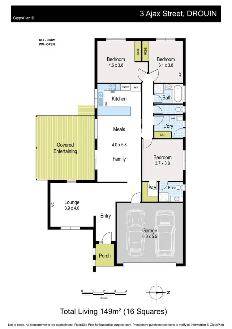 Floorplan of Homely house listing, 3 Ajax Street, Drouin VIC 3818