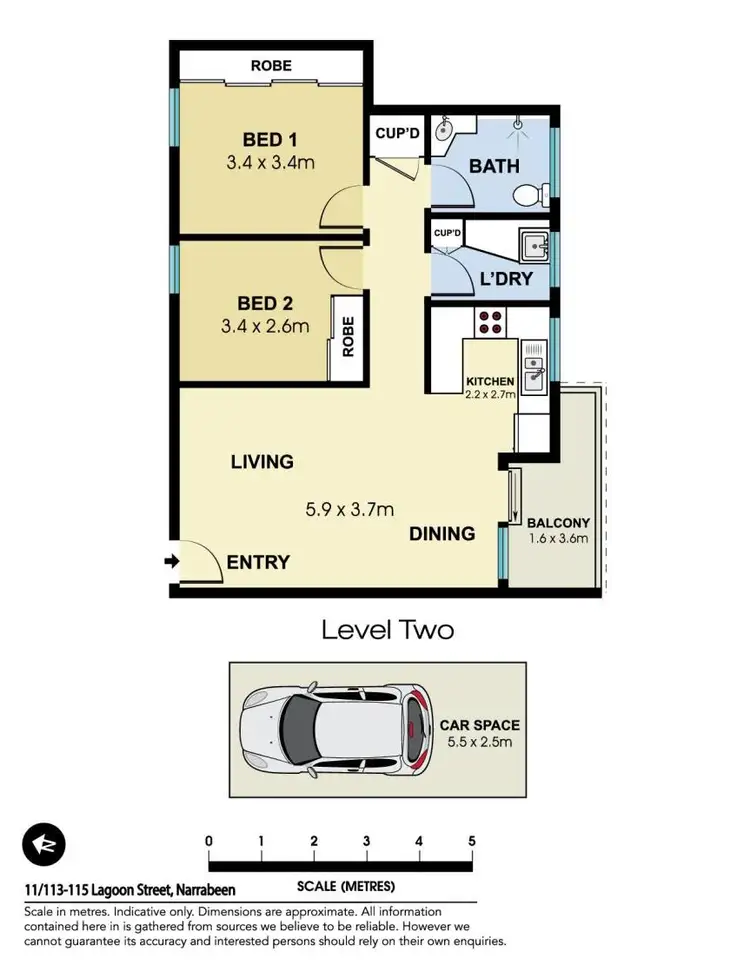 Floorplan of Homely apartment listing, 11/113-115 Lagoon Street, Narrabeen NSW 2101