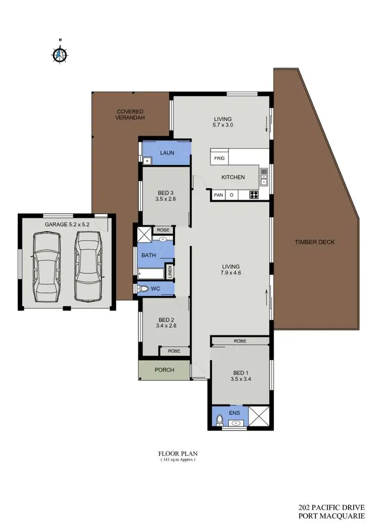 Floorplan of Homely house listing, 202 Pacific Drive, Port Macquarie NSW 2444