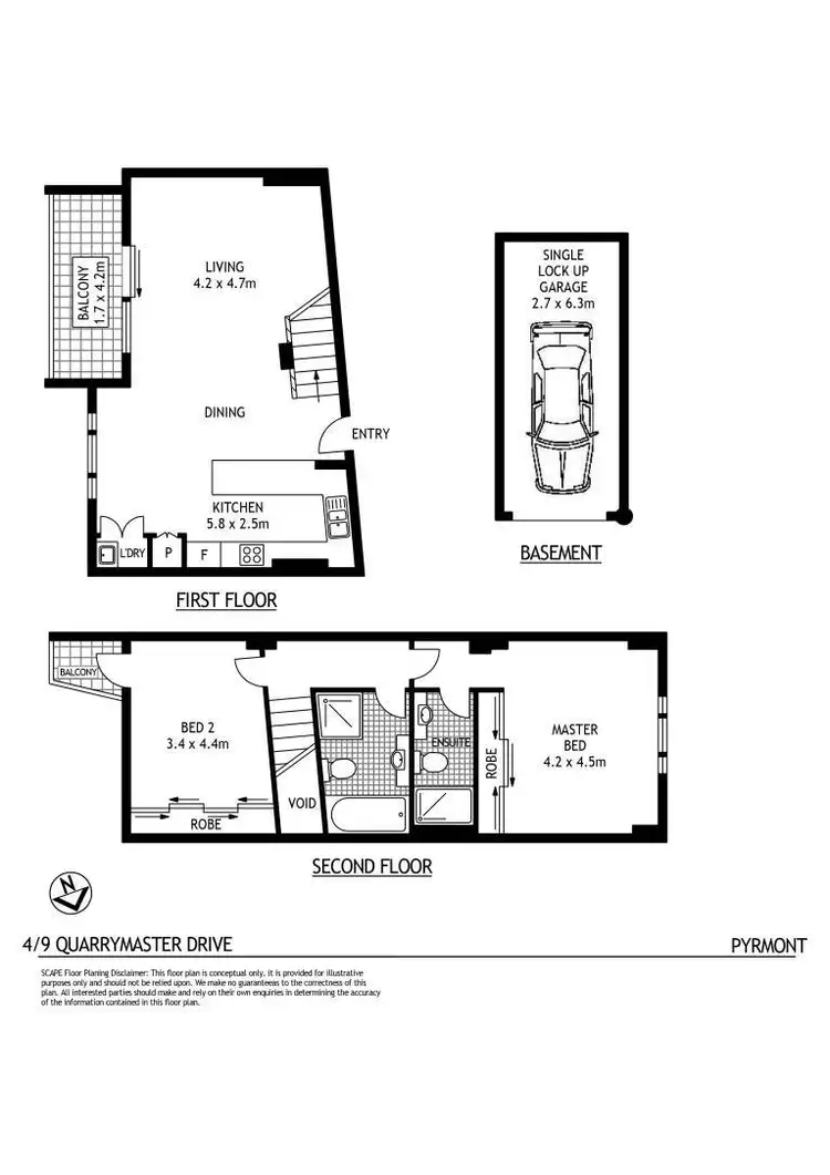 Floorplan of Homely apartment listing, 4/9 Quarry Master Drive, Pyrmont NSW 2009