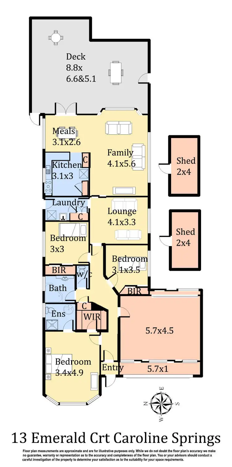 Floorplan of Homely house listing, 13 Emerald Court, Caroline Springs VIC 3023