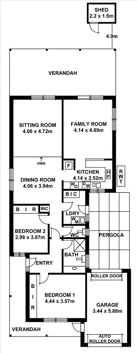 Floorplan of Homely semi-detached listing, 3A Jean Street, Tusmore SA 5065