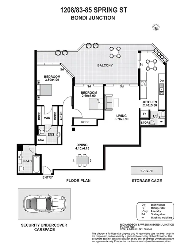 Floorplan of Homely apartment listing, 1208/83-85 Spring Street, Bondi Junction NSW 2022