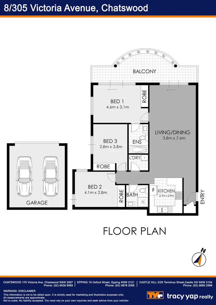 Floorplan of Homely apartment listing, 8/305 Victoria Avenue, Chatswood NSW 2067