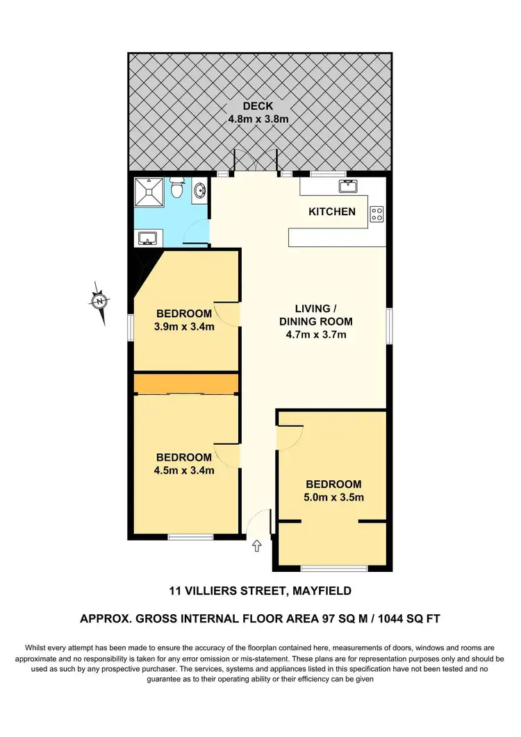 Floorplan of Homely house listing, 11 Villiers Street, Mayfield NSW 2304