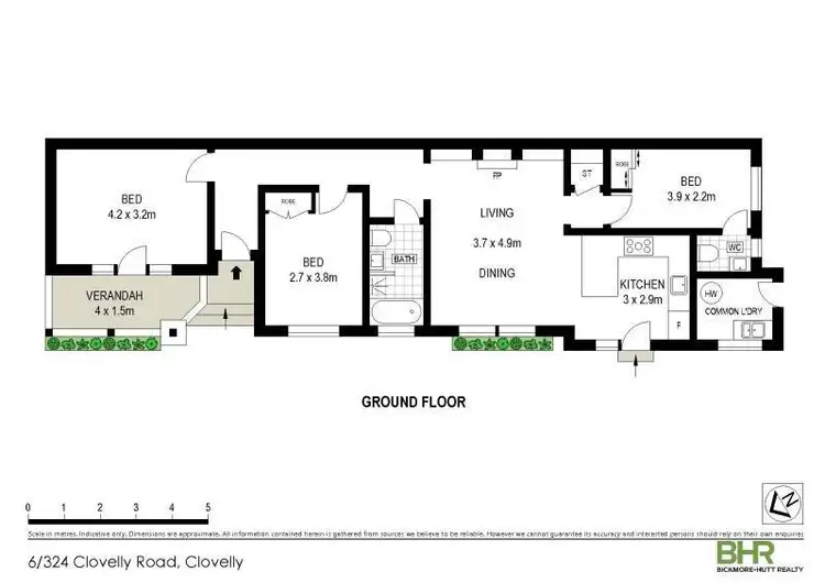 Floorplan of Homely semi-detached listing, 6/324 Clovelly Road, Clovelly NSW 2031