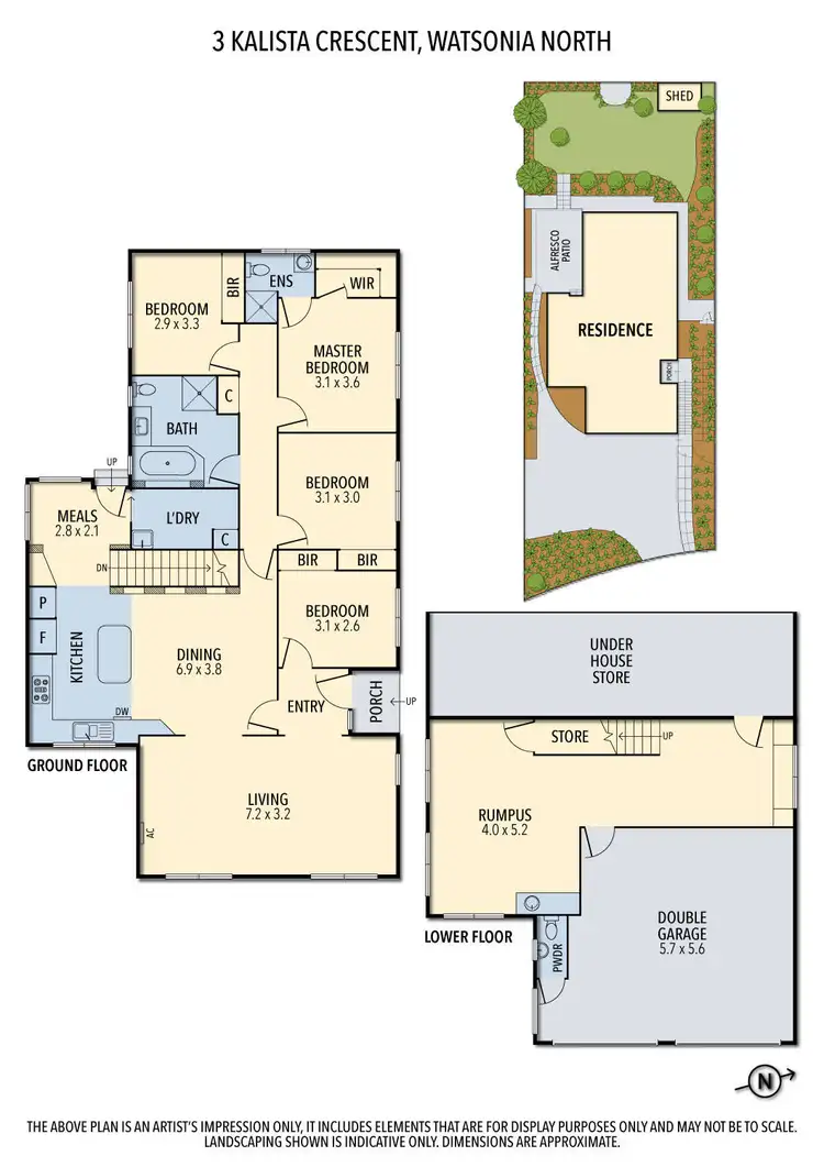 Floorplan of Homely house listing, 3 Kalista Crescent, Watsonia North VIC 3087