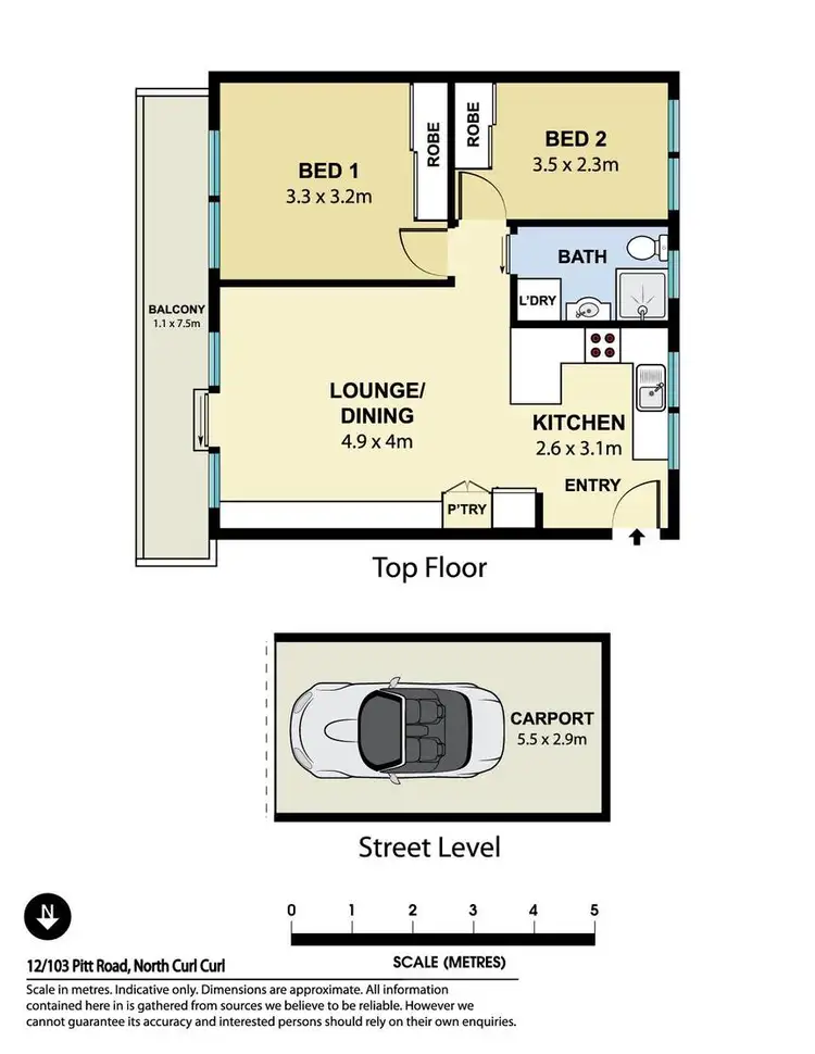 Floorplan of Homely apartment listing, 12/103 Pitt Road, North Curl Curl NSW 2099