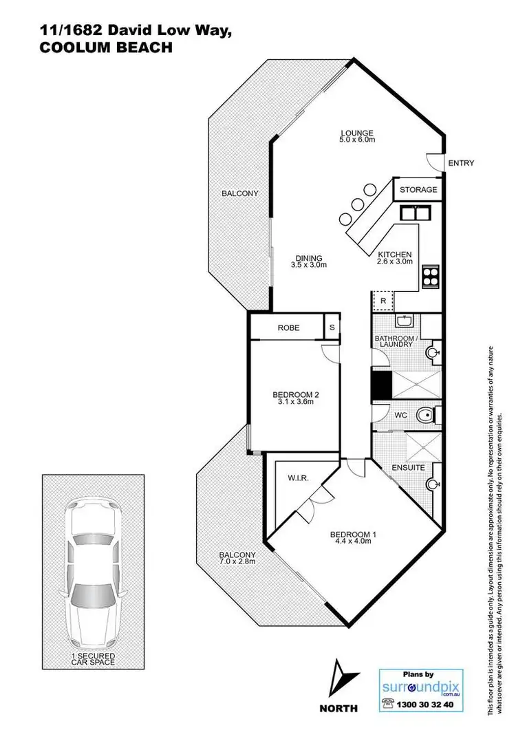 Floorplan of Homely unit listing, 11/1682 David Low Way, Coolum Beach QLD 4573
