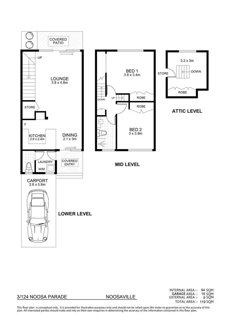 Floorplan of Homely unit listing, 3/124 Noosa Parade, Noosaville QLD 4566