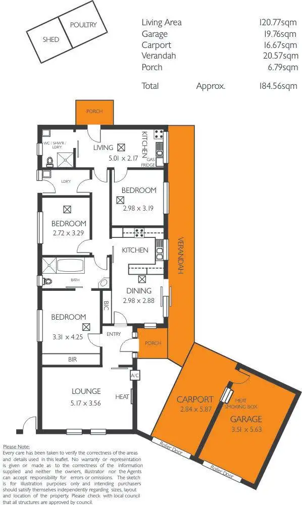 Floorplan of Homely house listing, 17 Murphy Street, Fulham Gardens SA 5024