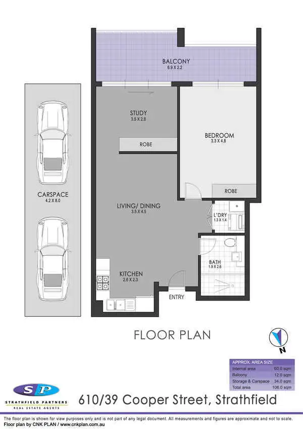 Floorplan of Homely apartment listing, 610/39 Cooper Street, Strathfield NSW 2135
