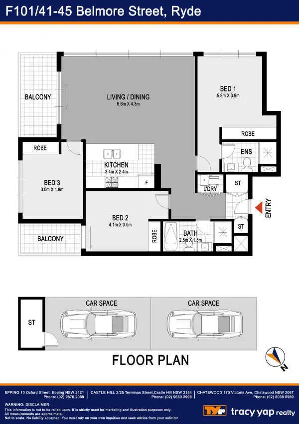 Floorplan of Homely apartment listing, F101/41-45 Belmore Street, Ryde NSW 2112