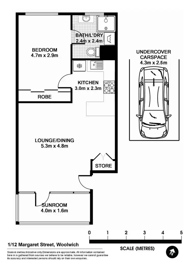 Floorplan of Homely apartment listing, Unit 1/12 Margaret Street, Woolwich NSW 2110