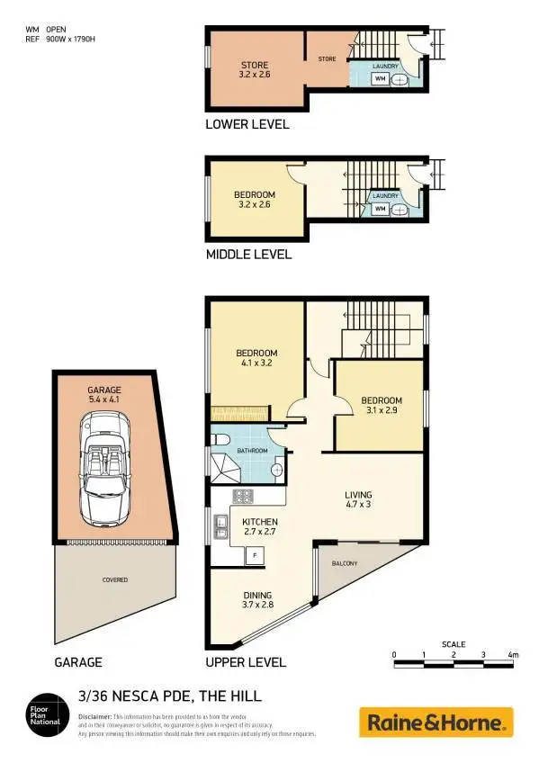 Floorplan of Homely unit listing, 3/36 Nesca Parade, The Hill NSW 2300