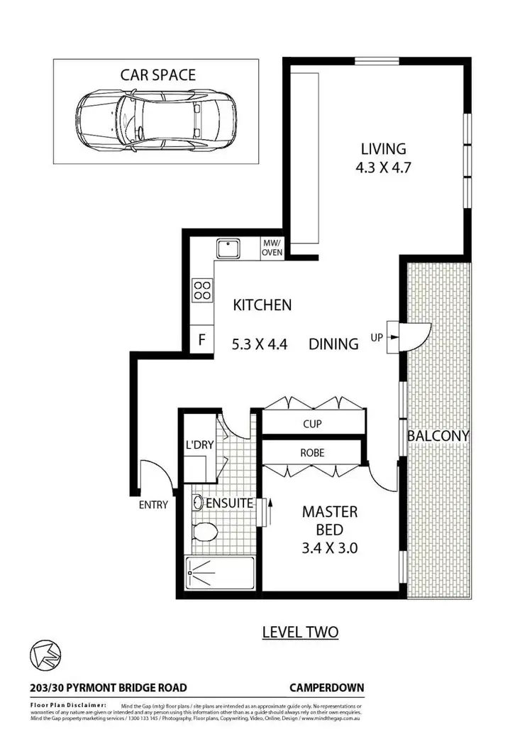 Floorplan of Homely apartment listing, 203/30 Pyrmont Bridge Road, Camperdown NSW 2050