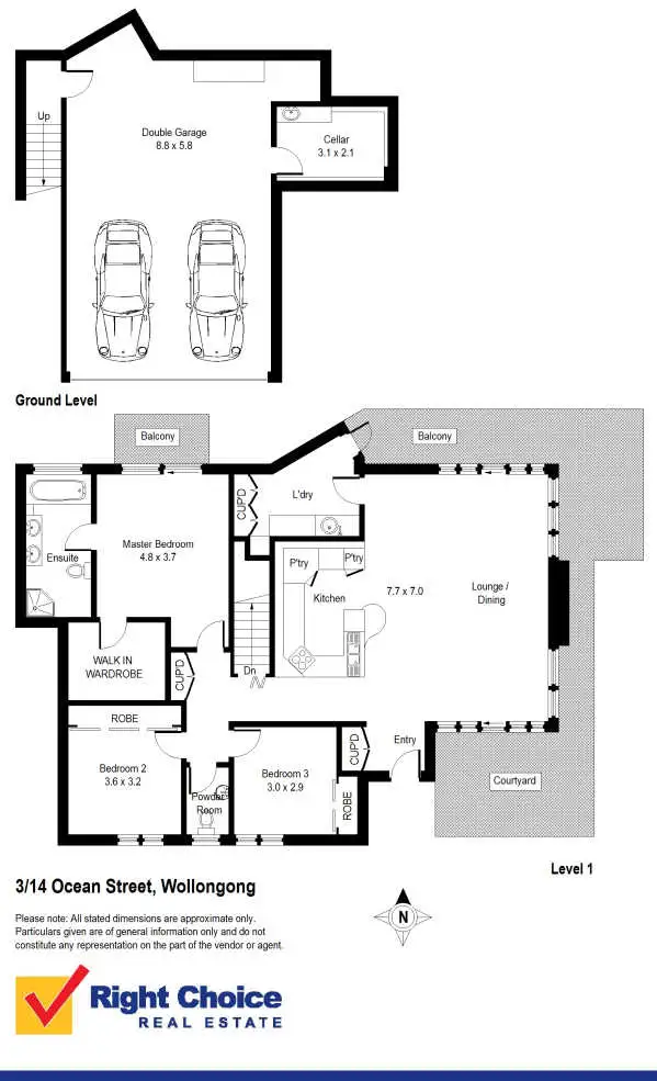 Floorplan of Homely unit listing, 3/14 Ocean Street, Wollongong NSW 2500