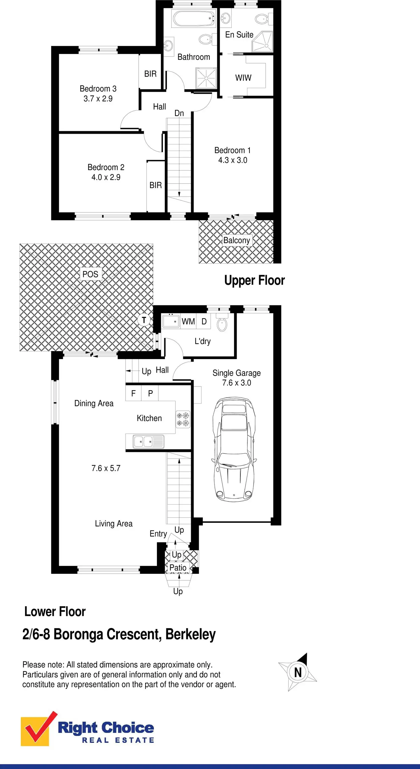 Floorplan of Homely townhouse listing, 2/6-8 Boronga Crescent, Berkeley NSW 2506