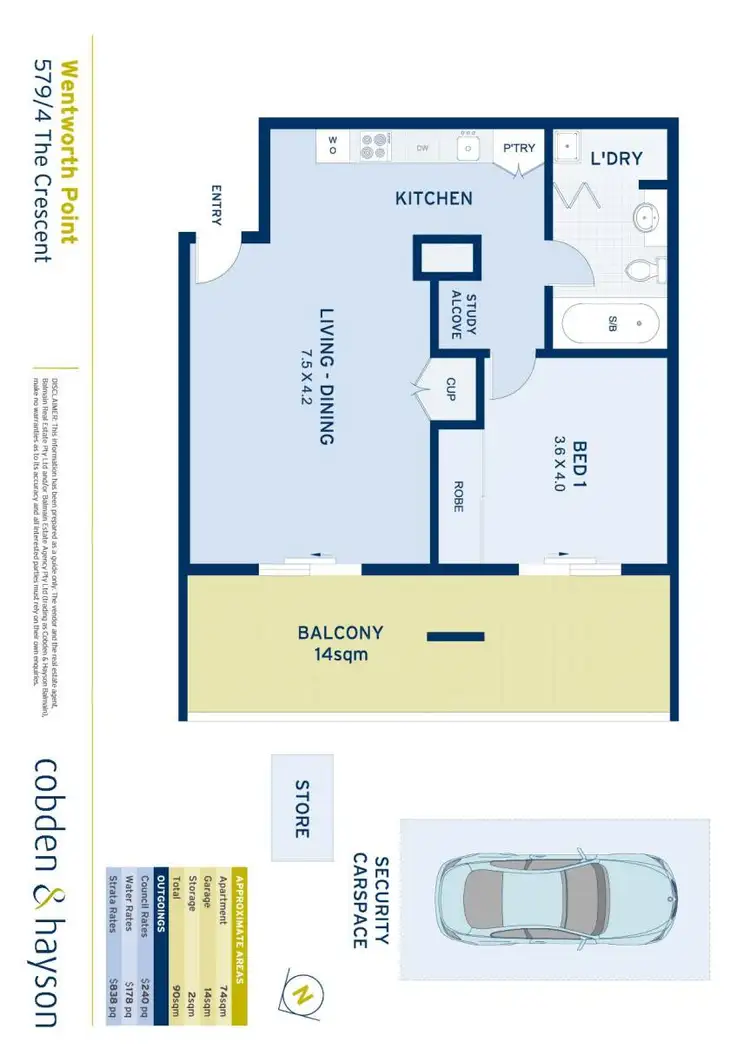 Floorplan of Homely apartment listing, 579/4 The Crescent, Wentworth Point NSW 2127