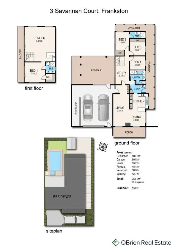 Floorplan of Homely house listing, 3 Savannah Court, Frankston VIC 3199