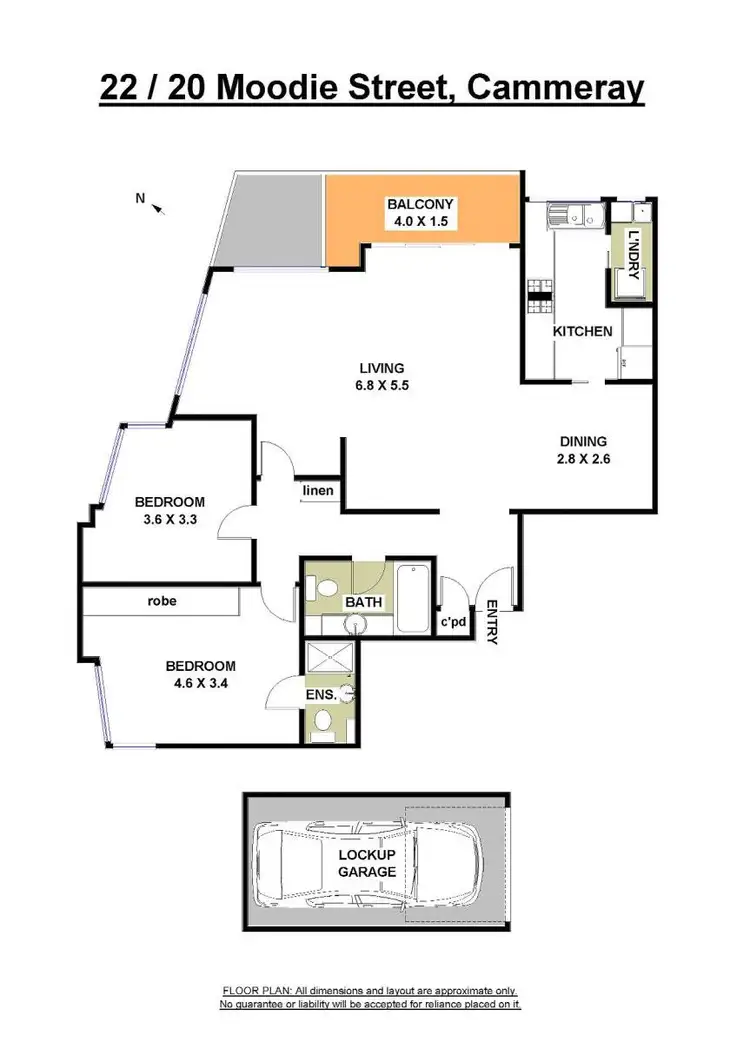 Floorplan of Homely apartment listing, 22/20 Moodie Street, Cammeray NSW 2062