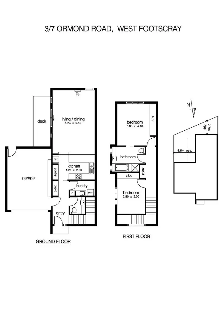 Floorplan of Homely townhouse listing, 3/7 Ormond Road, West Footscray VIC 3012
