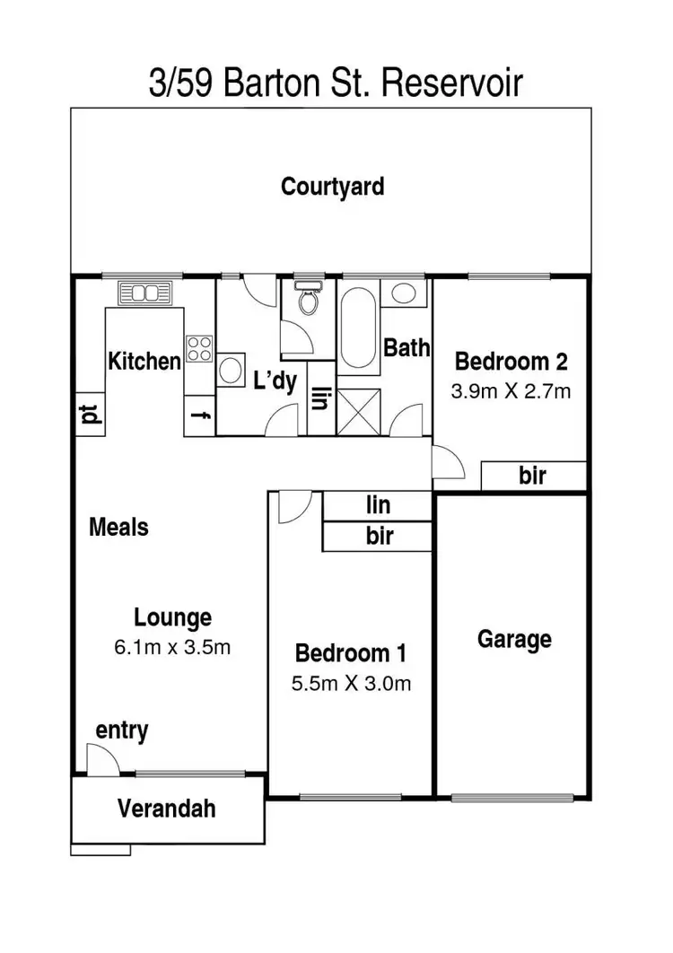 Floorplan of Homely unit listing, 3/59 Barton Street, Reservoir VIC 3073