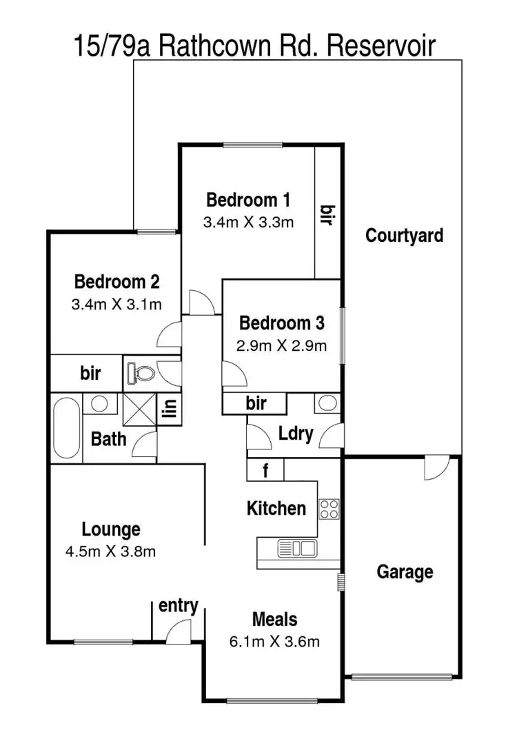 Floorplan of Homely unit listing, 15/79a Rathcown Road, Reservoir VIC 3073