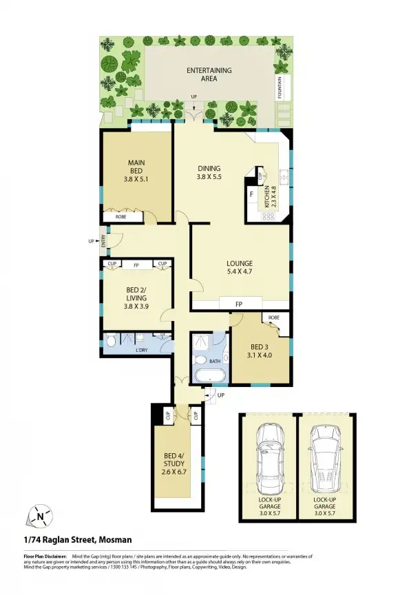 Floorplan of Homely apartment listing, 1/74 Raglan Street, Mosman NSW 2088
