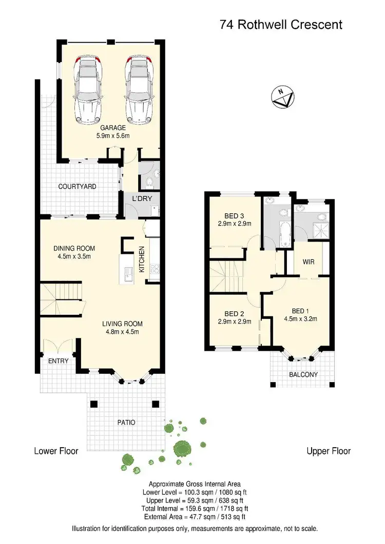 Floorplan of Homely townhouse listing, 74/80 Rothwell Street, Hendra QLD 4011