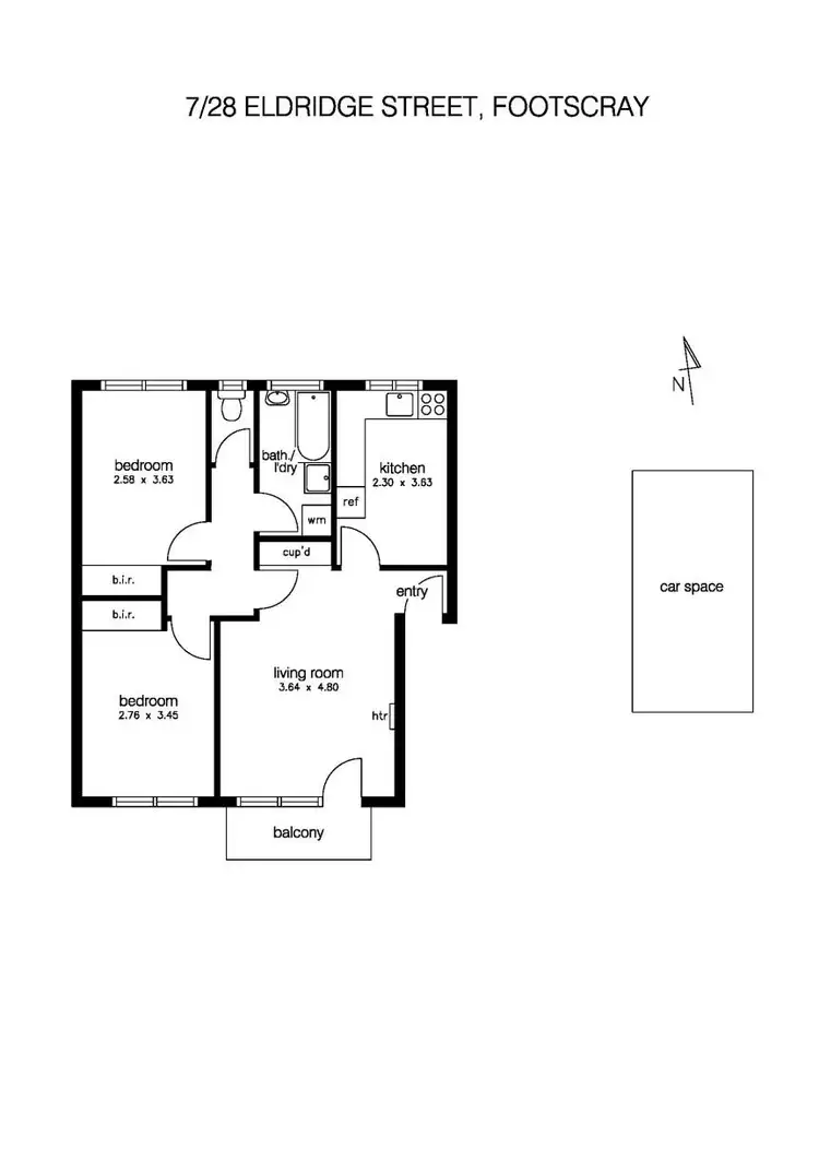 Floorplan of Homely apartment listing, 7/28 Eldridge Street, Footscray VIC 3011