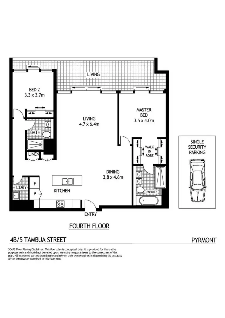 Floorplan of Homely apartment listing, 4B/5 Tambua Street, Pyrmont NSW 2009