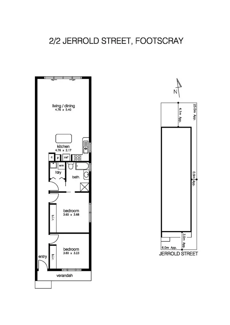 Floorplan of Homely house listing, 2/2 Jerrold Street, Footscray VIC 3011