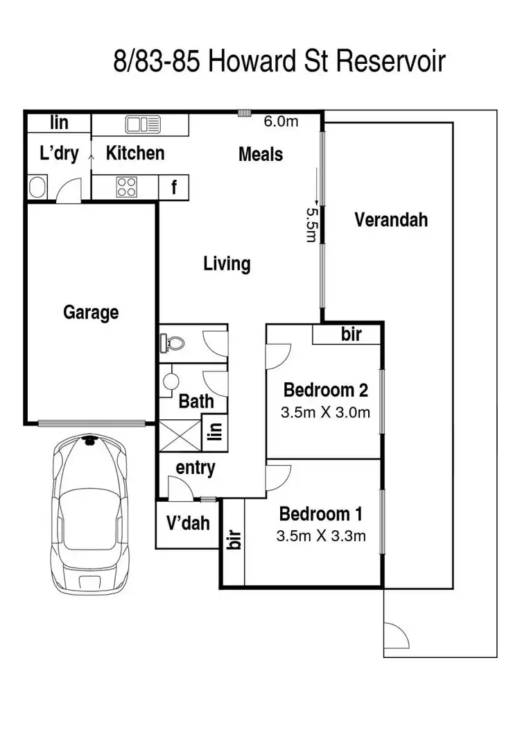 Floorplan of Homely unit listing, 8/83-85 Howard Street, Reservoir VIC 3073
