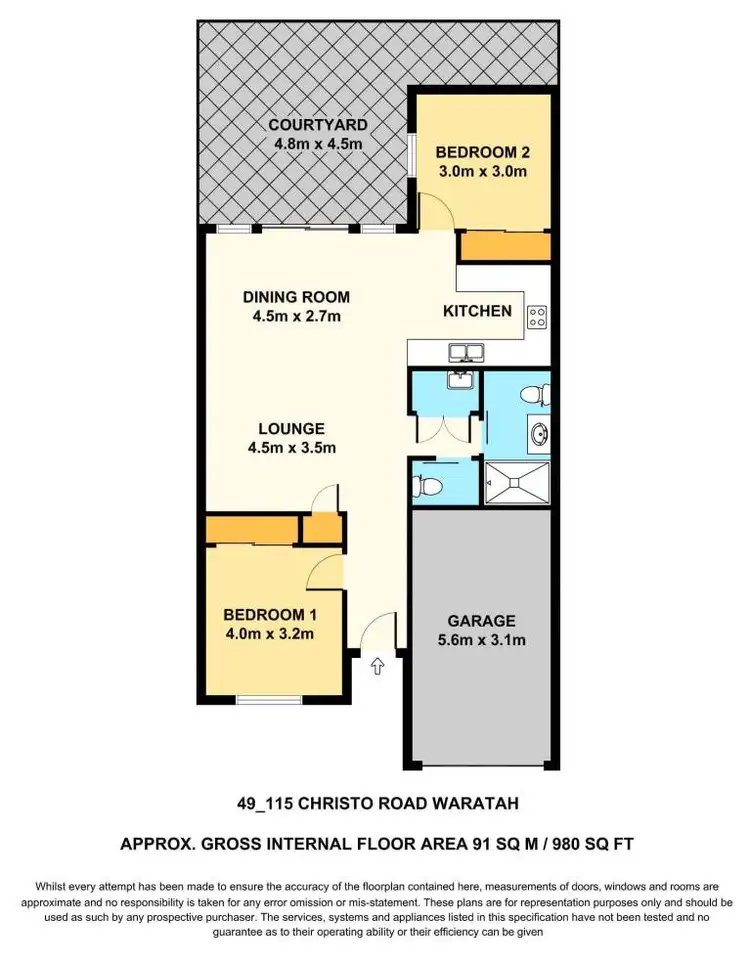 Floorplan of Homely villa listing, 49/115 Christo Road, Waratah NSW 2298
