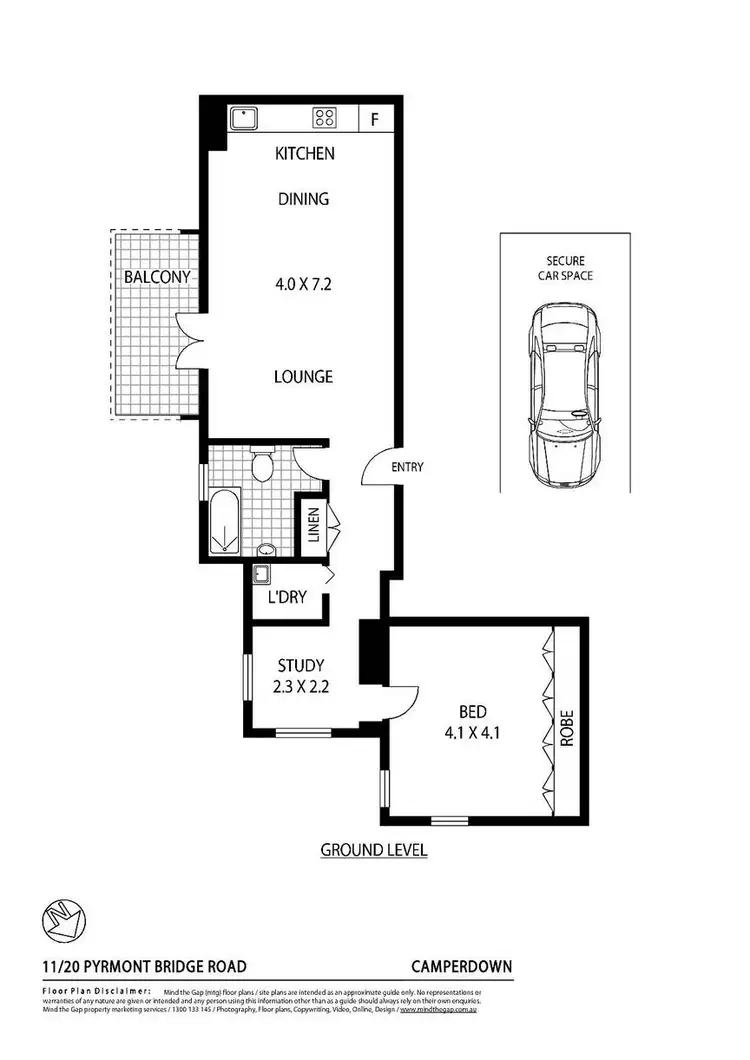 Floorplan of Homely apartment listing, 11/20 Pyrmont Bridge Road, Camperdown NSW 2050