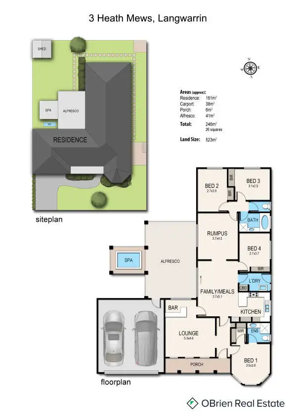 Floorplan of Homely house listing, 3 Heath Mews, Langwarrin VIC 3910
