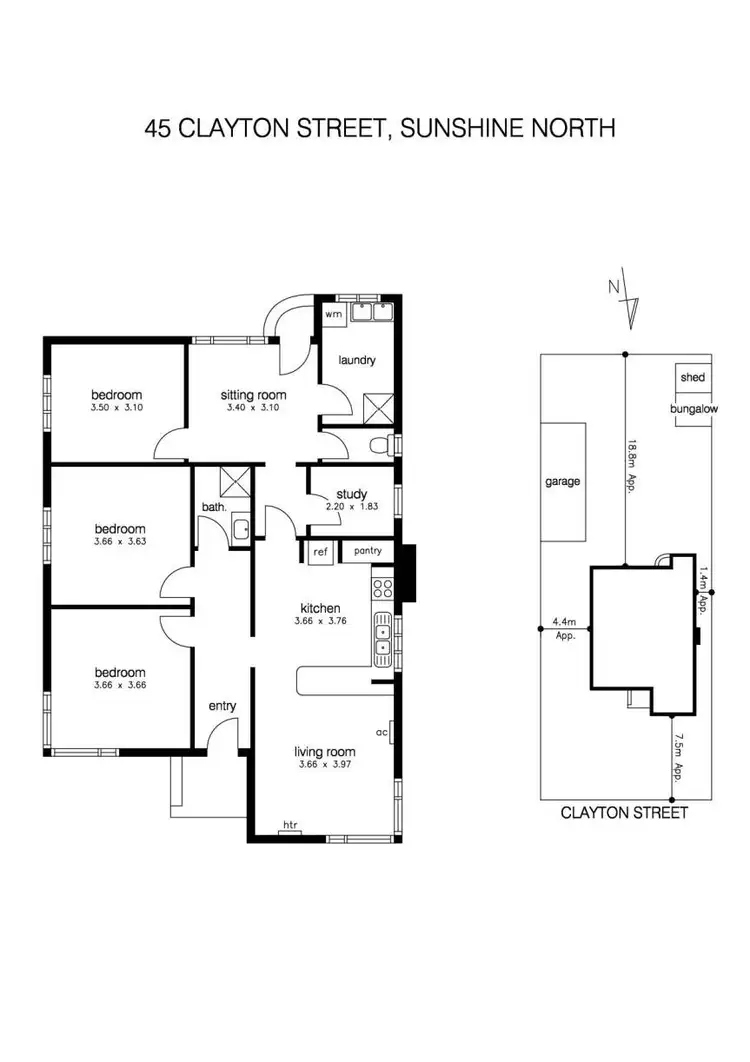 Floorplan of Homely house listing, 45 Clayton Street, Sunshine North VIC 3020