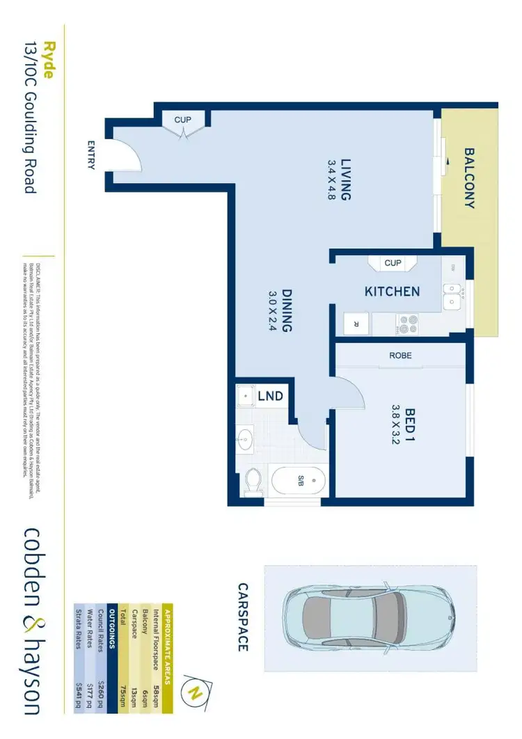 Floorplan of Homely apartment listing, 13/10C Goulding Road, Ryde NSW 2112