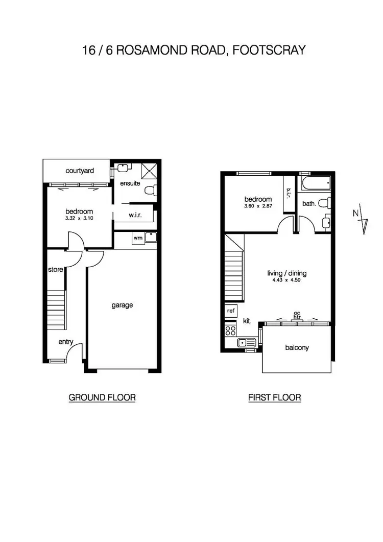 Floorplan of Homely townhouse listing, 16/6 Rosamond Road, Footscray VIC 3011