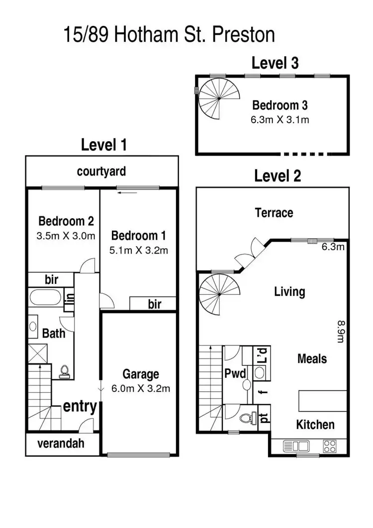 Floorplan of Homely townhouse listing, 15/89 Hotham Street, Preston VIC 3072