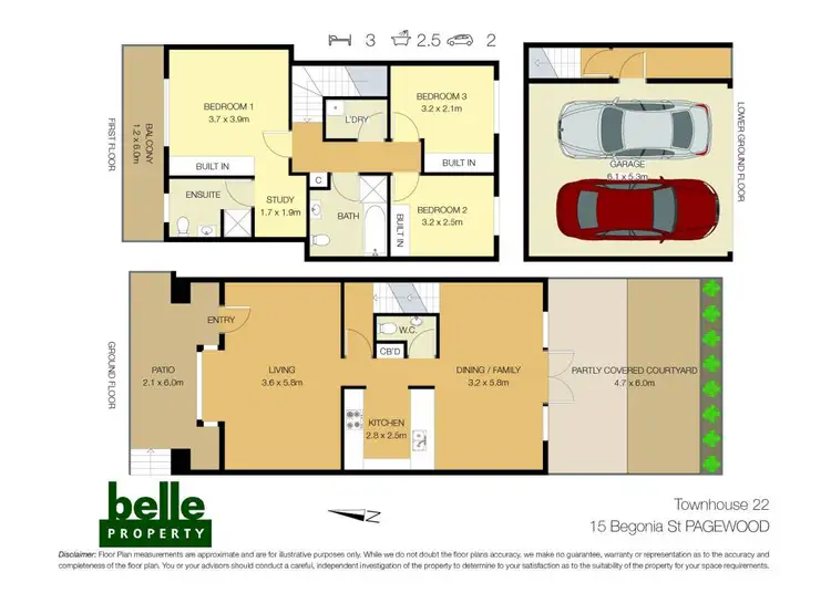Floorplan of Homely townhouse listing, 22/15 Begonia Street, Pagewood NSW 2035
