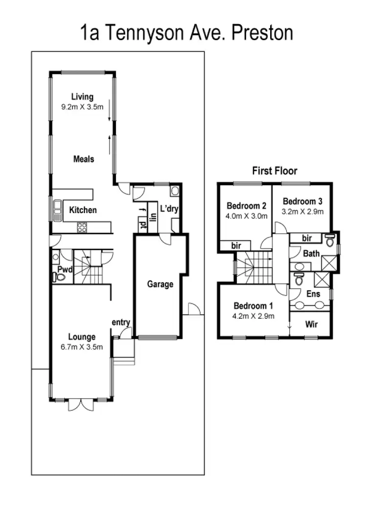 Floorplan of Homely townhouse listing, 1A Tennyson Avenue, Preston VIC 3072