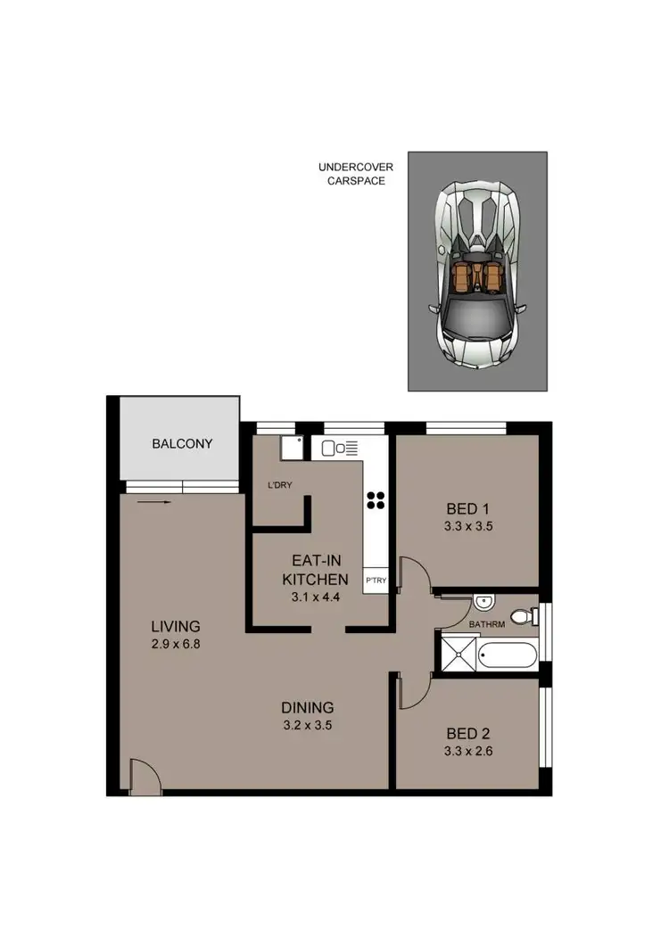 Floorplan of Homely apartment listing, 20/8-12 Hunter Street, Lewisham NSW 2049