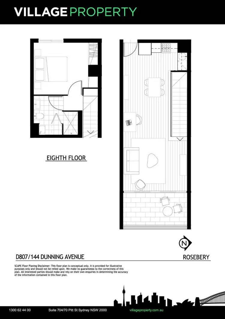 Floorplan of Homely apartment listing, D807/144 Dunning Avenue, Rosebery NSW 2018