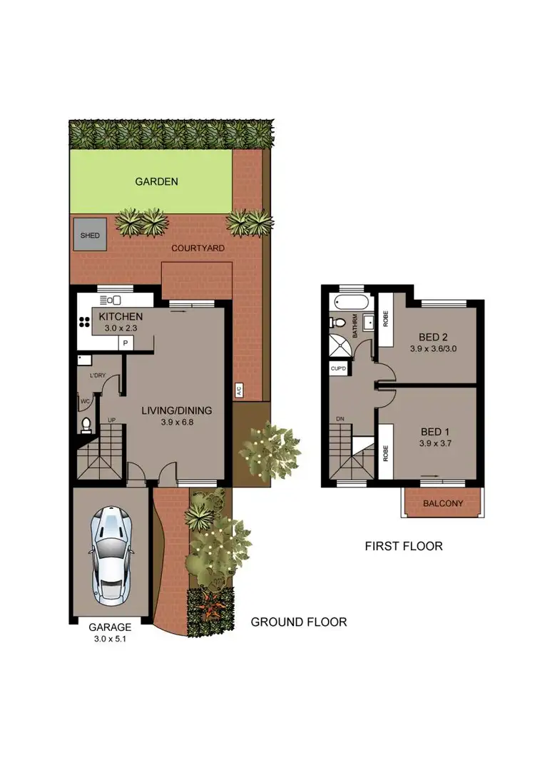 Floorplan of Homely townhouse listing, 8/42-48 Lincoln Street, Belfield NSW 2191