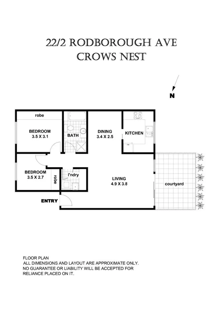Floorplan of Homely unit listing, 22/2 Rodborough Avenue, Crows Nest NSW 2065