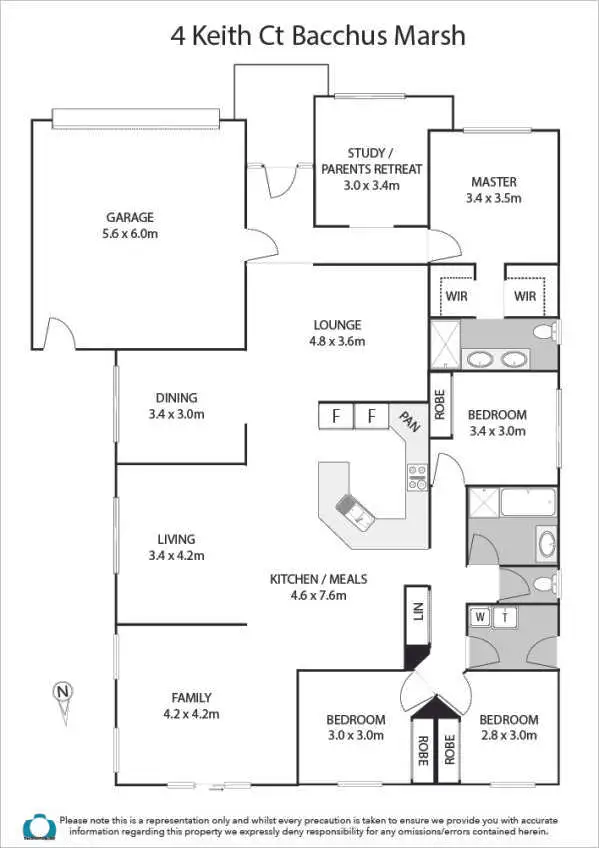 Floorplan of Homely house listing, 4 Keith Court, Bacchus Marsh VIC 3340