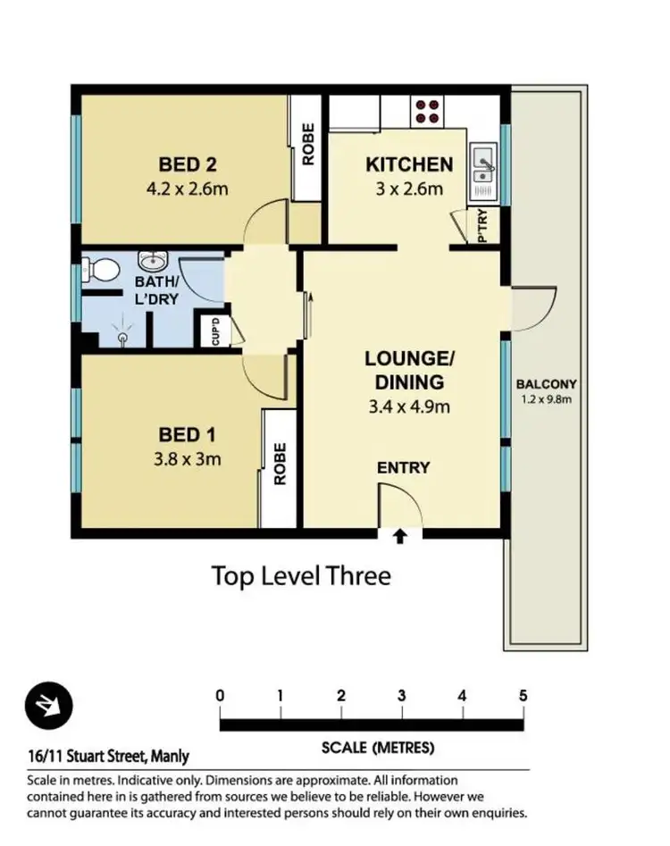 Floorplan of Homely apartment listing, 16/11 Stuart Street, Manly NSW 2095