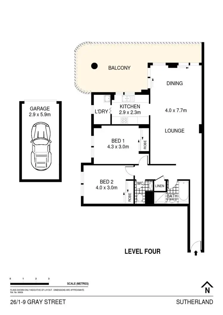 Floorplan of Homely unit listing, 26/1-9 Gray Street, Sutherland NSW 2232
